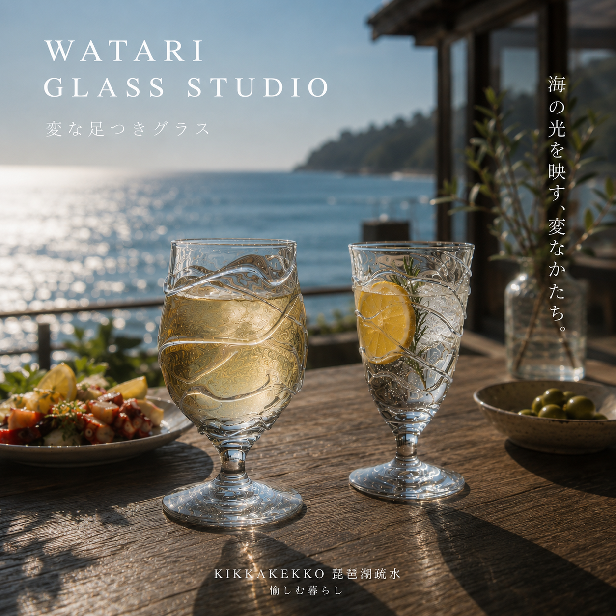 変な足つきグラス / WATARIGLASS studio