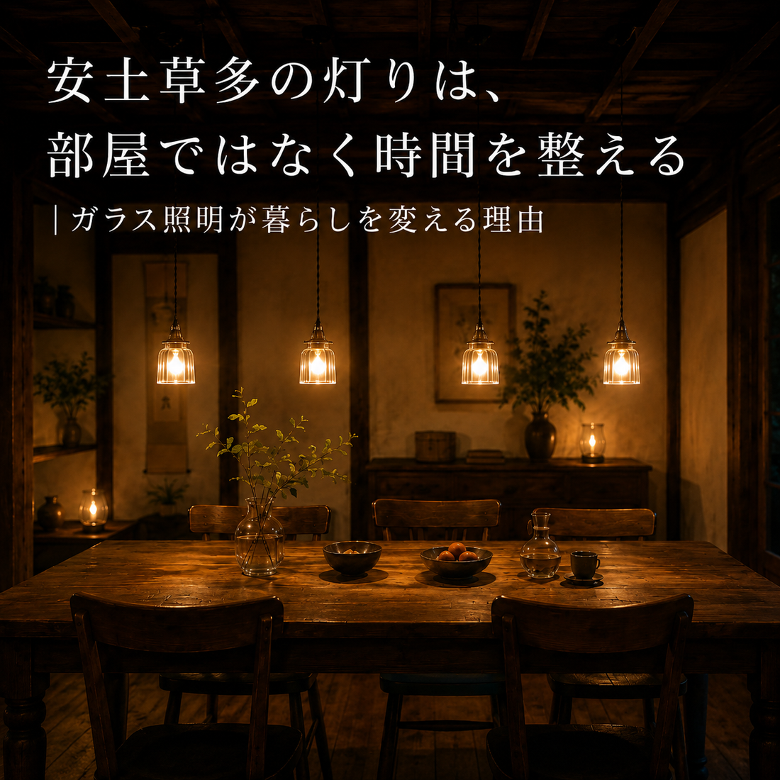 「安土草多の灯りは、部屋ではなく時間を整える｜ガラス照明が暮らしを変える理由」