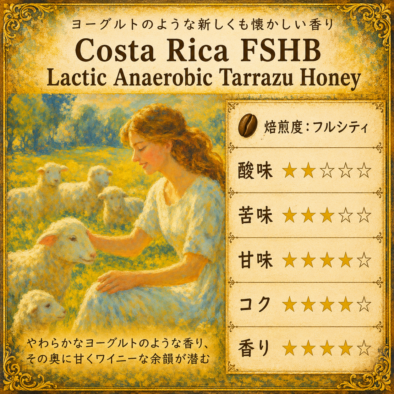 コスタリカ FSHB ラクティック アナエロビック タラス ハニー