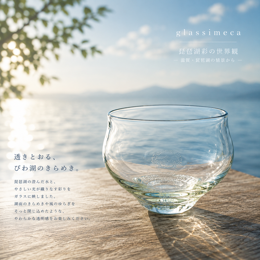 冷茶グラス　琵琶湖彩　glass imeca