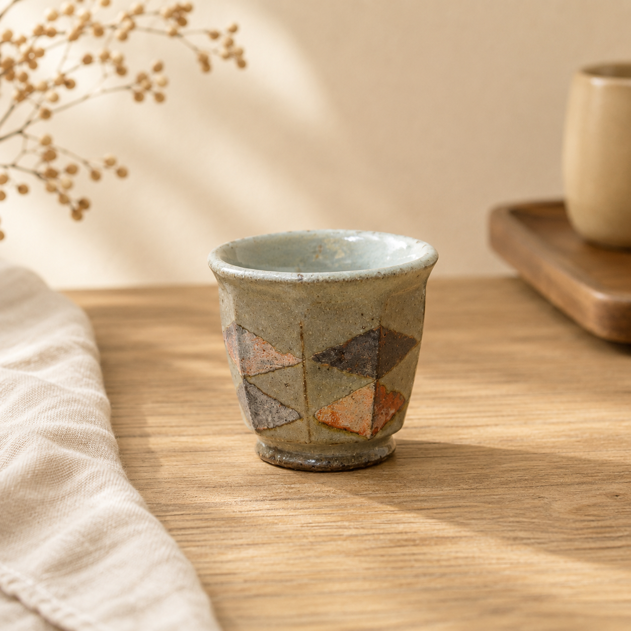 掛け分け煎茶碗　岡村 宜治